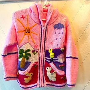 Pink Handmade Peruvian Children’s Sweater